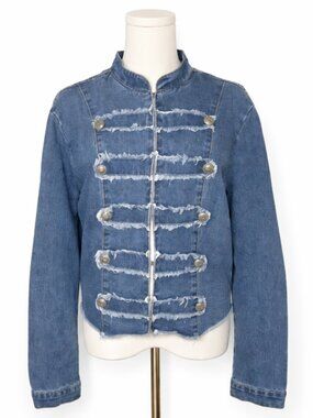 Ashley Stewart Denim Military Jacket | Size 18/20 | Pre-Loved Statement Piece